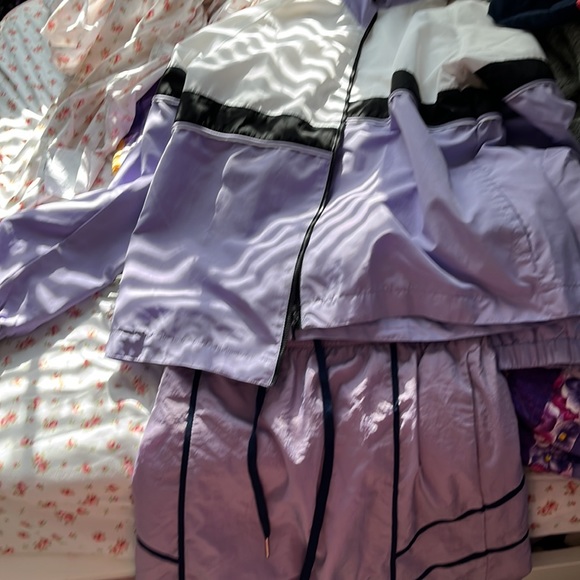 #vintagerainjacket#cute#lavender#lilac#retro stripe #matchingset - Picture 5 of 6